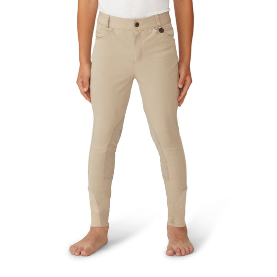 Boys' EuroWeave DX  Suede Knee Patch Breech - Neutral Beige