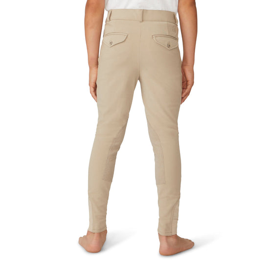 Boys' EuroWeave DX  Suede Knee Patch Breech - Neutral Beige