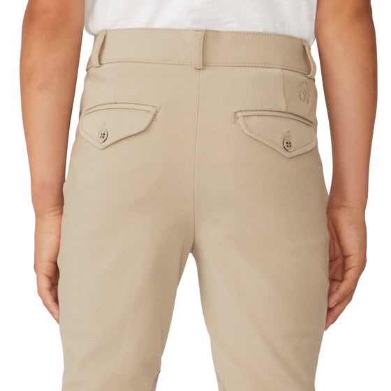 Boys' EuroWeave DX  Suede Knee Patch Breech - Neutral Beige