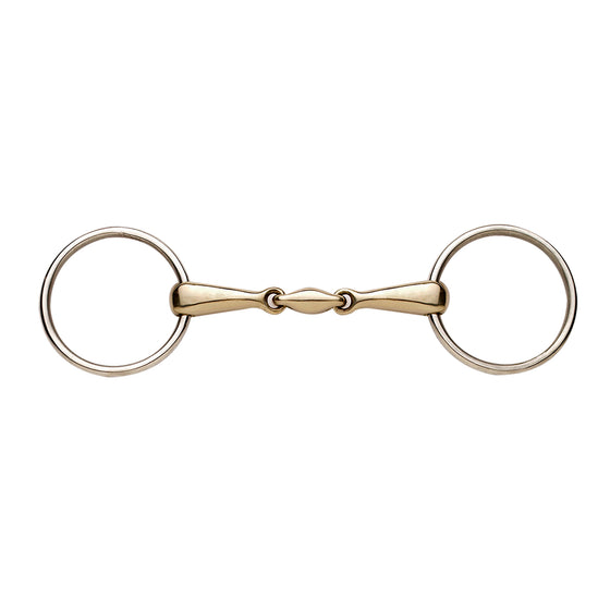 16mm Elite German Silver Peanut Mouth Snaffle with Stainless Steel Rings