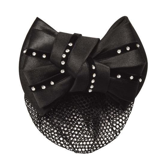 Classic Show Bow Hairclip with Net - Black/Floral