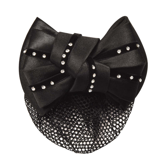 Classic Show Bow Hairclip with Net - Black/Twist