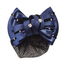  Classic Show Bow Hairclip with Net - Navy/Floral