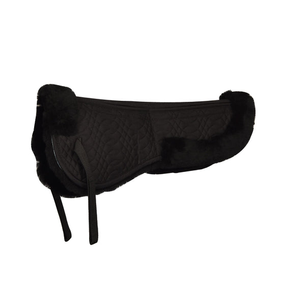 Europa Sheepskin 4-Shim Half Pad - Black/Black