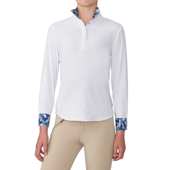 Girls' Ellie II DX Long Sleeve Show Shirt - Blue Butterfly