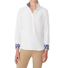  Girls' Ellie II DX Long Sleeve Show Shirt - White/Blue Whims Horses