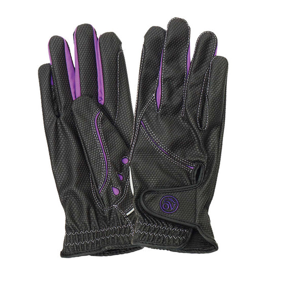 Adult Tek-Flex Riding Gloves - Black/Purple