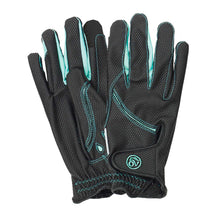  Adult Tek-Flex Riding Gloves - Black/Teal