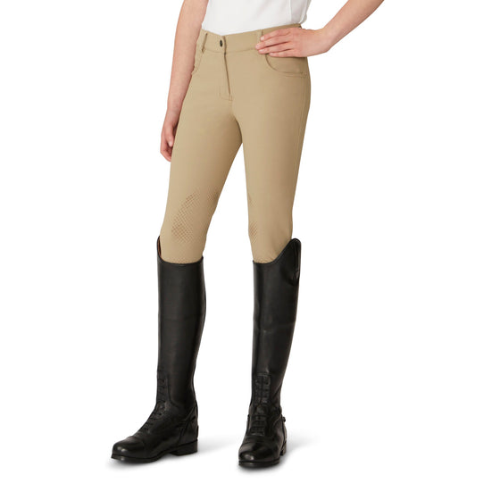 Girls' Bellissima Silicone Knee Patch Breech - Neutral Beige