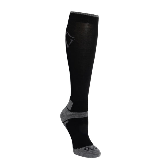 Tech Merino Wool Knee High Socks-Black/Grey
