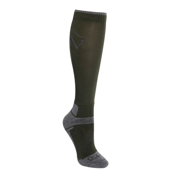 Tech Merino Wool Knee High Socks-Olive/Grey