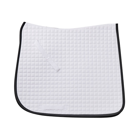 Mini Diamond Quilted Dressage Saddle Pad - White/Black