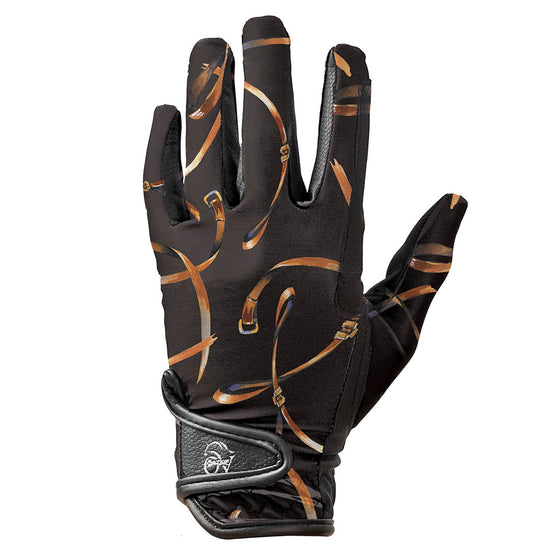 Women's Cool Rider Riding Gloves - Black Vintage Rein