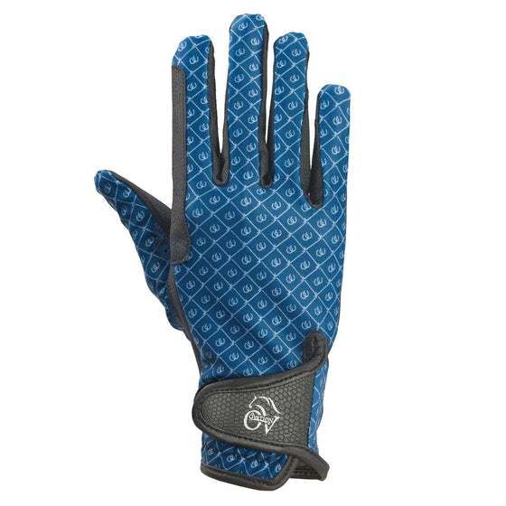 Women's Cool Rider Riding Gloves - Teal Horseshoes