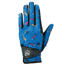  Kids' PerformerZ Riding Gloves - Blue Pony Print