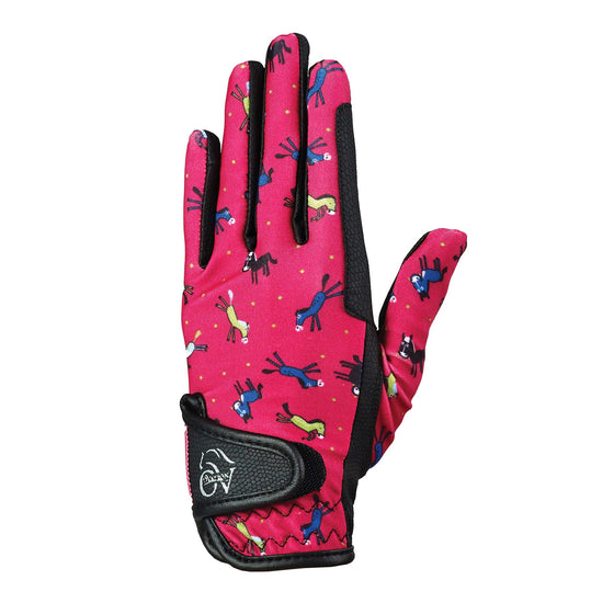 Kids' PerformerZ Riding Gloves - Pink Pony Print