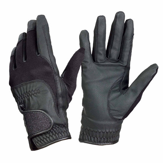 Women's Pro-Grip Glitter Riding Show Gloves - Black