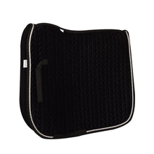  Elegance Velvet Dressage Saddle Pad - Grey/White/Black