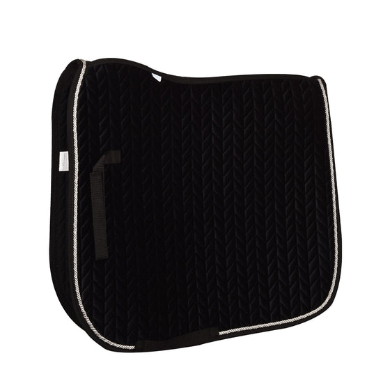 Elegance Velvet Dressage Saddle Pad - Grey/White/Black