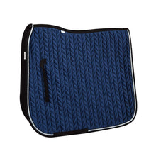  Elegance Velvet Dressage Saddle Pad - Blue/Light Blue/Black