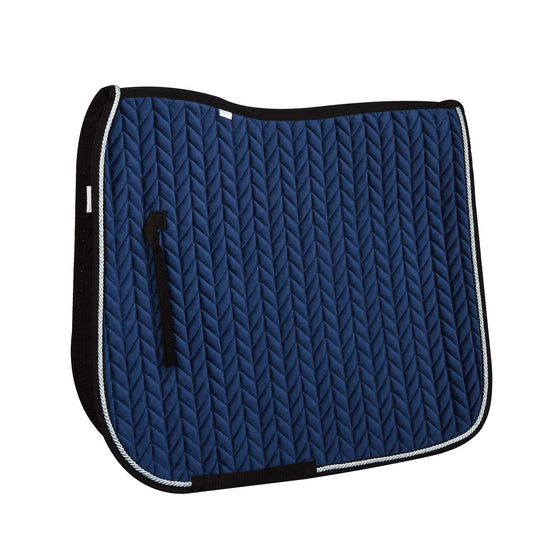 Elegance Velvet Dressage Saddle Pad - Blue/Light Blue/Black