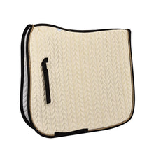  Elegance Velvet Dressage Saddle Pad - Ecru/Beige/Black