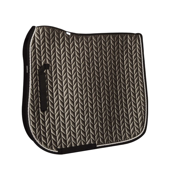 Elegance Velvet Dressage Saddle Pad - Grey/White/Black