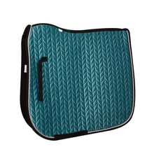  Elegance Velvet Dressage Saddle Pad - Teal/Silver/Black