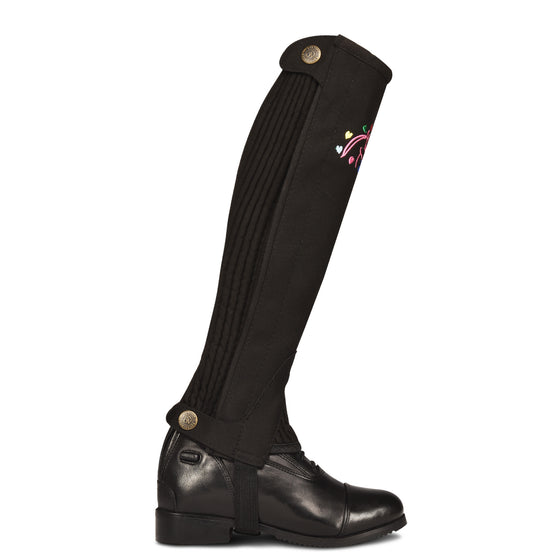 Kids' Emborided Amara Suede Half Chaps