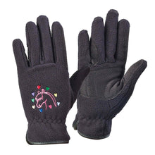  Kids' Embroided Fleece Winter Riding Gloves