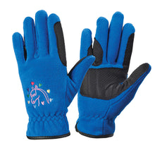  Kids' Embroidered Fleece Winter Riding Gloves - Royal