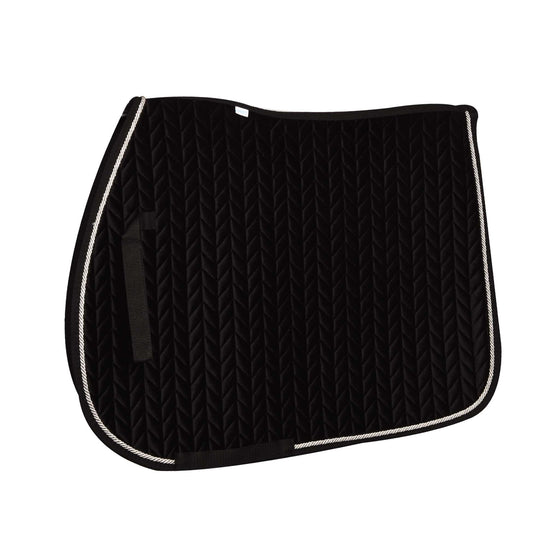 Elegance Velvet All-Purpose Saddle Pad - Black/Silver/Black