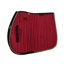  Elegance Velvet All-Purpose Saddle Pad - Burgundy/Gold/Black