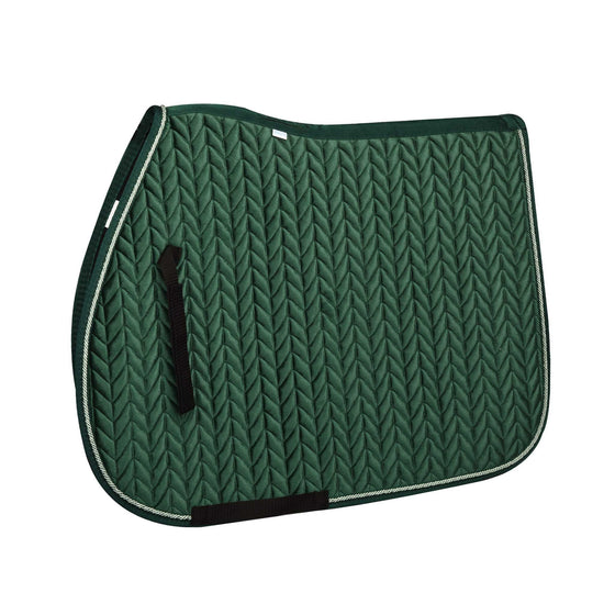 Elegance Velvet All-Purpose Saddle Pad - Dark Green/Light Green/Dark Green