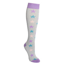  Women's Bamboo Boot Sock - Lilac Stars