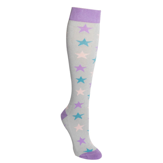 Women's Bamboo Boot Sock - Lilac Stars