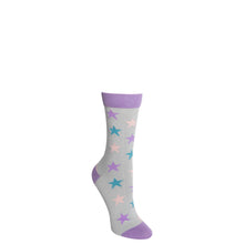  Bamboo Crew Sock - Lilac Stars