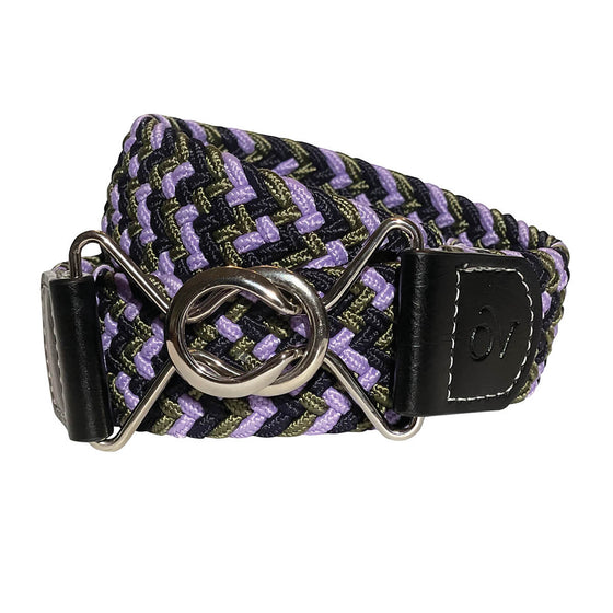Women's Signature Braided Interlocking Belt - Black/Lavender/Grey