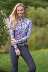 Women's  Altitude Printed Long Sleeve Sun Shirt - Navy/Geo Print