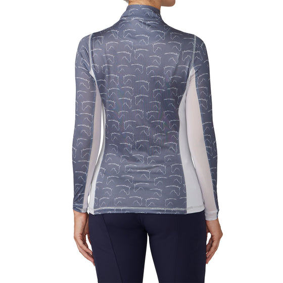 Women's  Altitude Printed Long Sleeve Sun Shirt - Lunar Grey/Horses