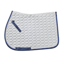  Elegance Satin All-Purpose Saddle Pad - Lt Grey/Navy