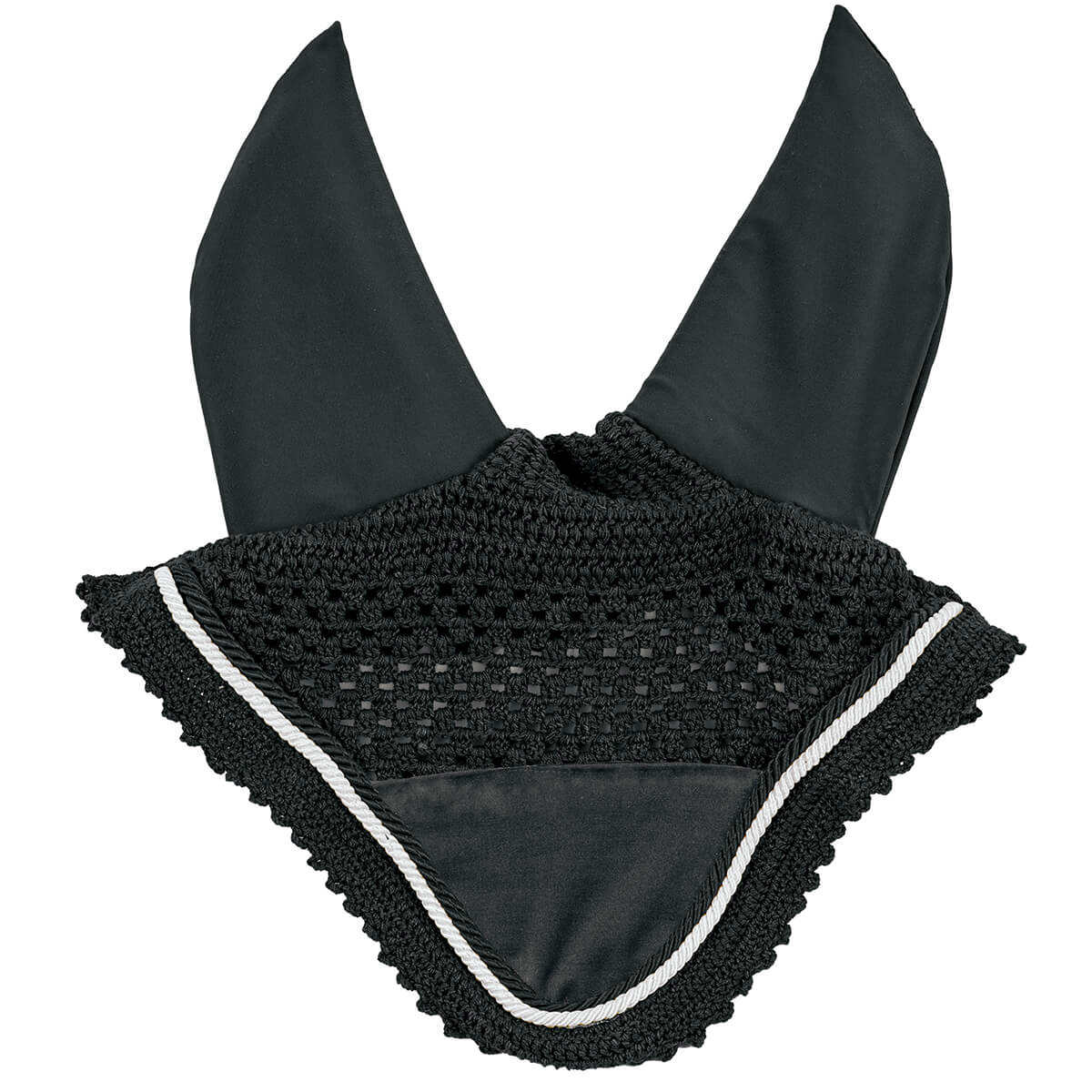 Altitude Solid Soundless Ear Bonnet - Black/White – Ovation Riding