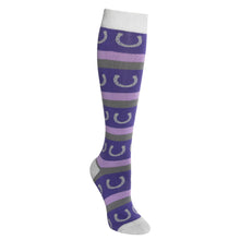  Women's Bamboo Boot Sock - Lilac Horseshoe